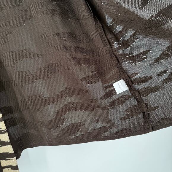 Ming Wang Cardigan Blazer Jacket Size Extra Small Brown Zebra Knit Career Office - Picture 11 of 15